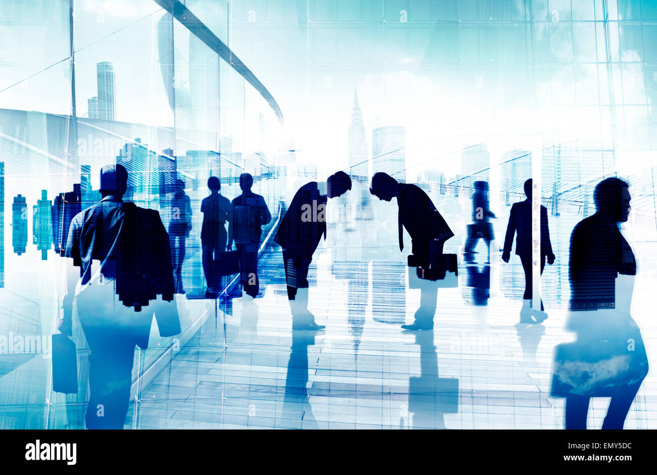 Geschäftsleute beugen sozialen Gnade Vereinbarung Partnerschaft Stockfoto