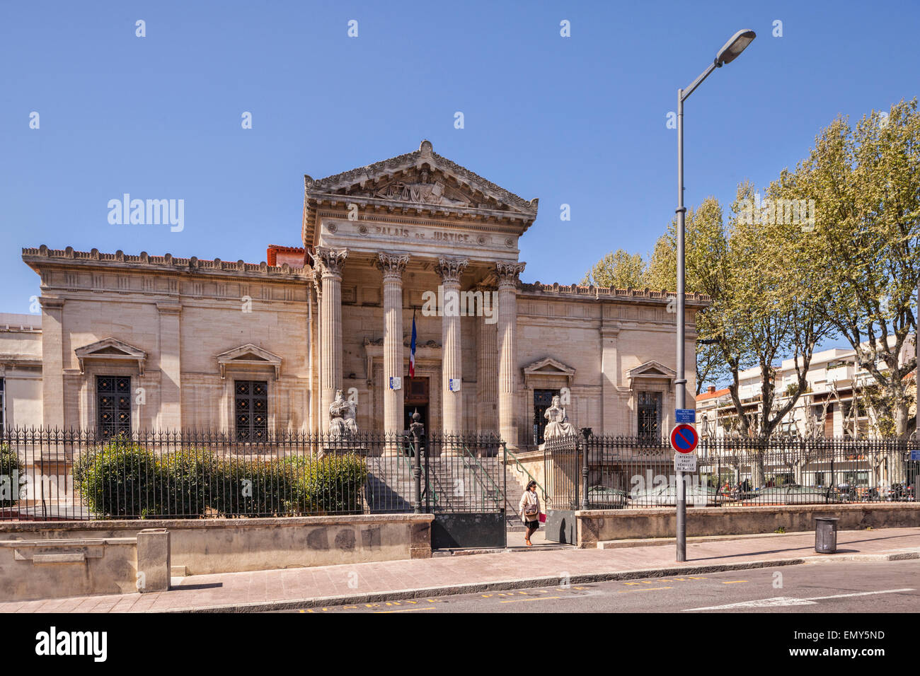 Justizpalast, Perpignan, Languedoc-Roussillon, Pyrenäen-Orientales, Frankreich. Stockfoto