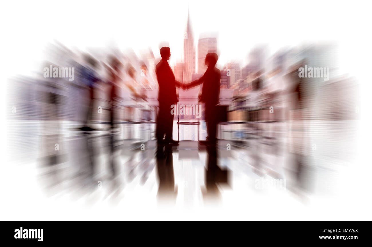 Silhouetten von vielfältigen Corporate Business-Menschen Stockfoto