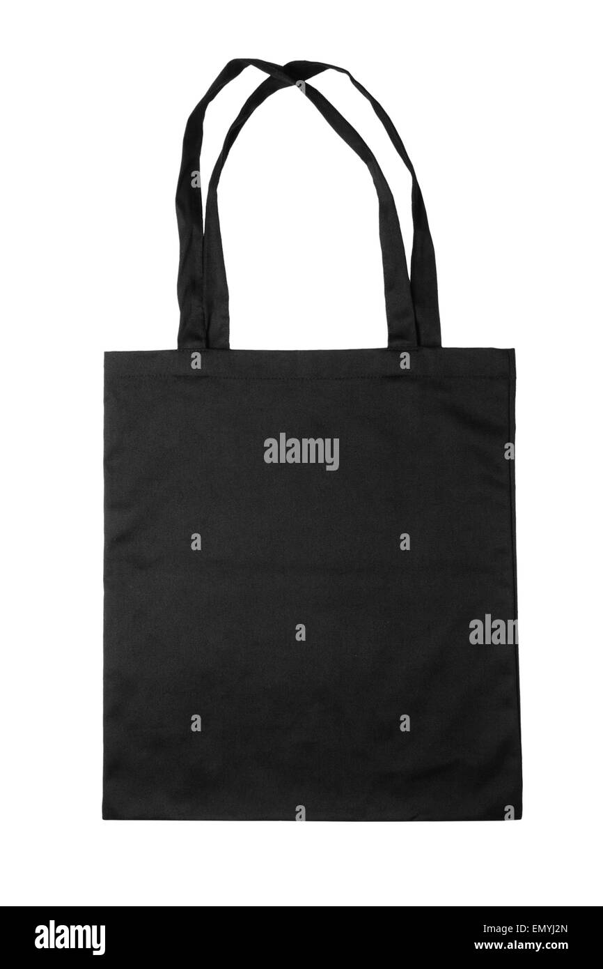 Schwarzer Stofftasche isoliert auf weißem Hintergrund Stockfoto