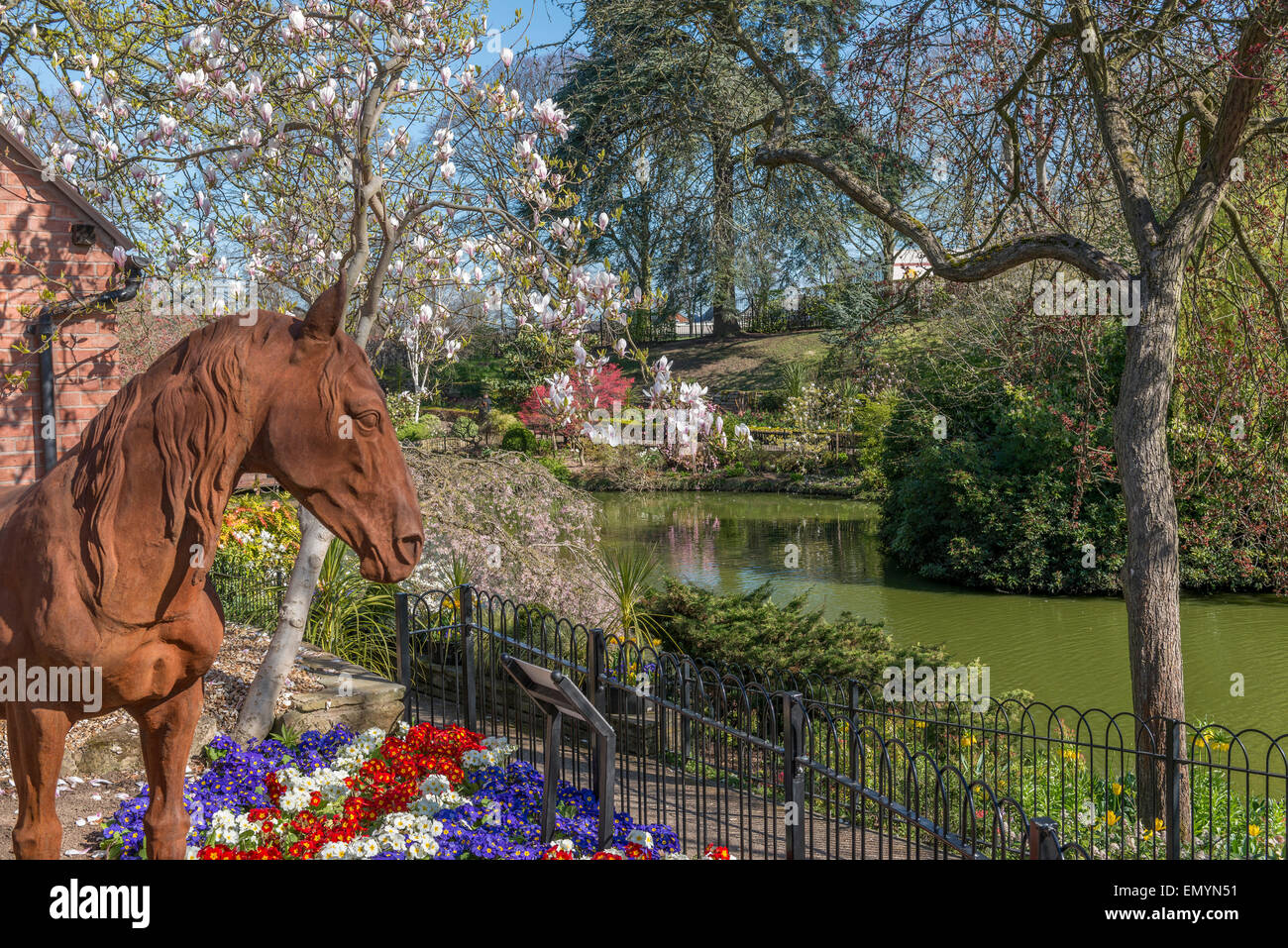 Die Dingle am Quarry Park im Frühling. Shrewsbury. Shropshire. UK Stockfoto
