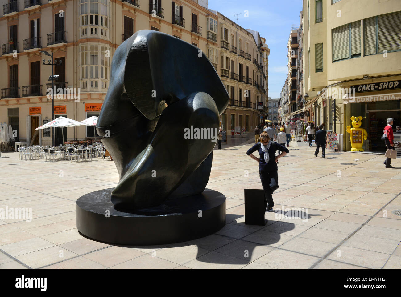 Henry Moore Bronzen Skulpturen in Malaga Spanien Stockfoto