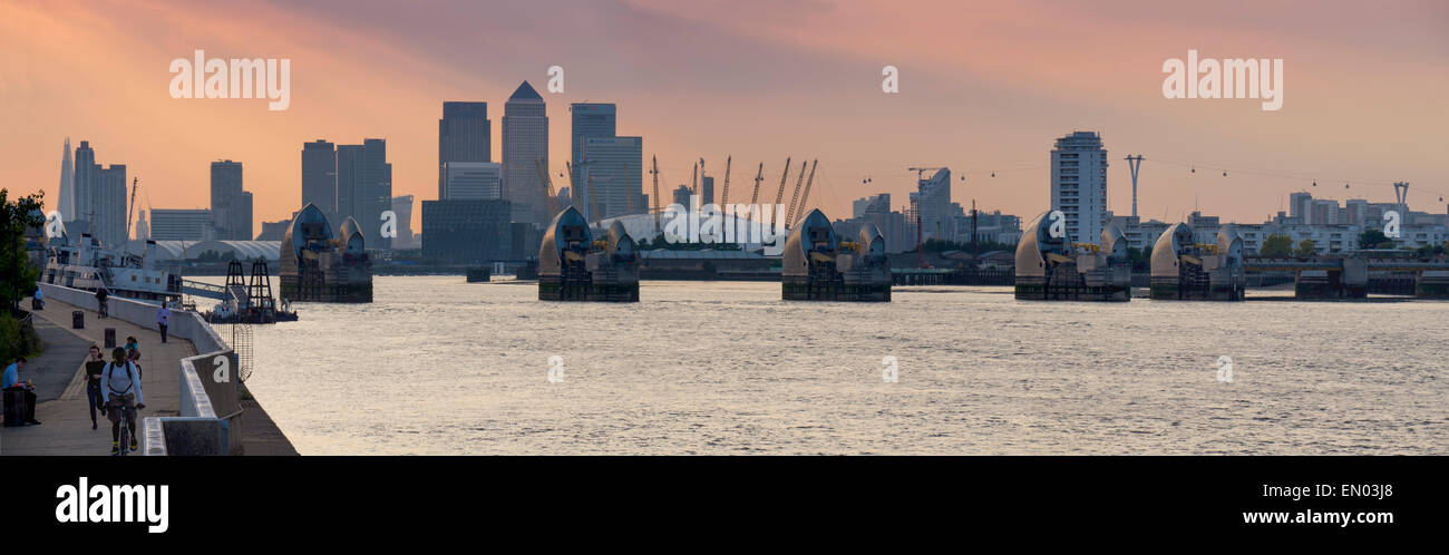 Großbritannien, England, London, Canary Wharf Panorama von woolwich Stockfoto
