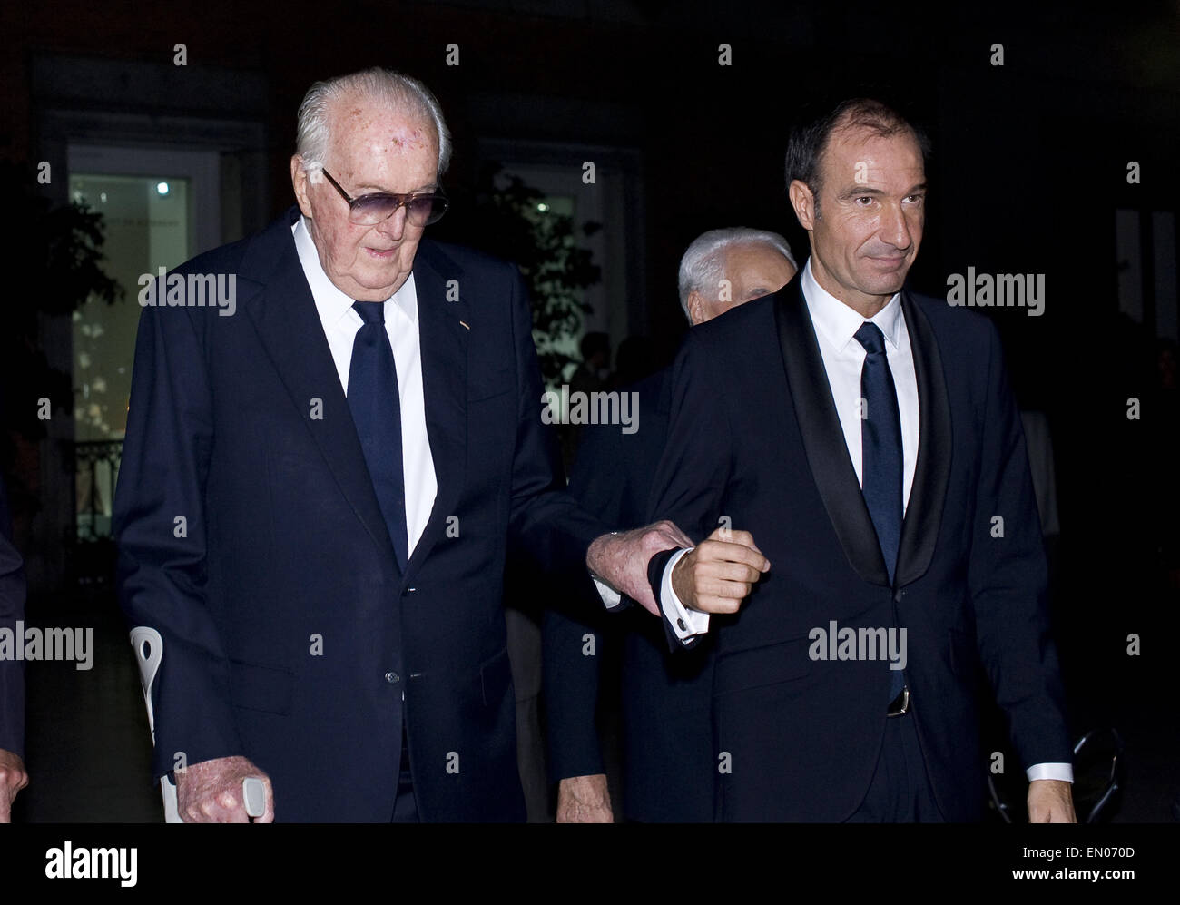 Französischen Modedesigner Hubert de Givenchy bei der Präsentation der Ausstellung "Hubert de Givenchy" - eine Ausstellung seiner Mode-Entwürfe auf dem Display im Thyssen-Bornemisza Museum Madrid mit: Hubert de Givenchy wo: Madrid, Spanien: 20. Oktober 2014 Stockfoto