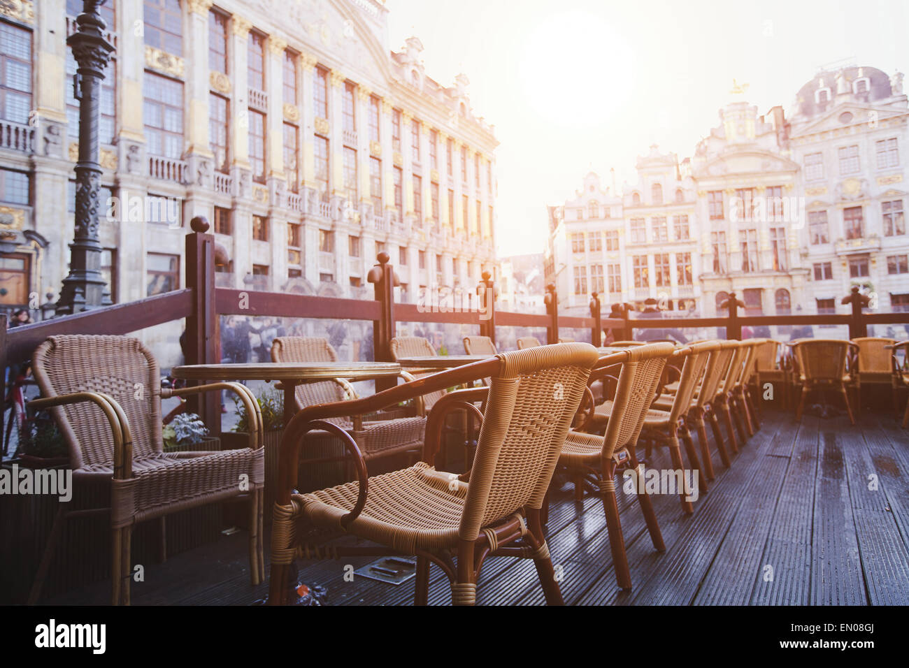 Café in Brüssel, Belgien Stockfoto