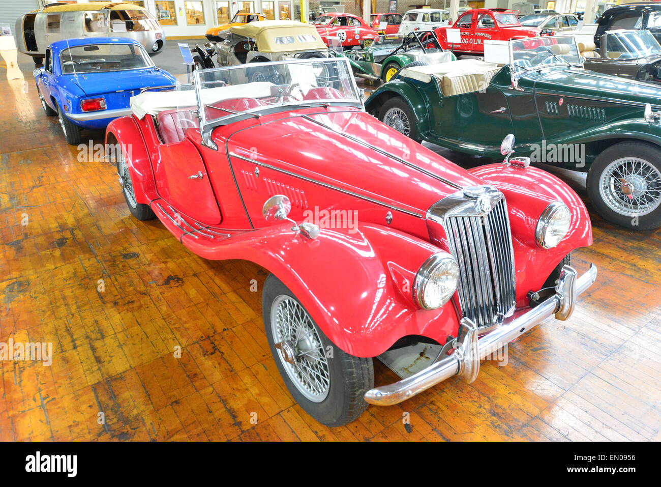 Eine rote Oldtimer Stockfoto