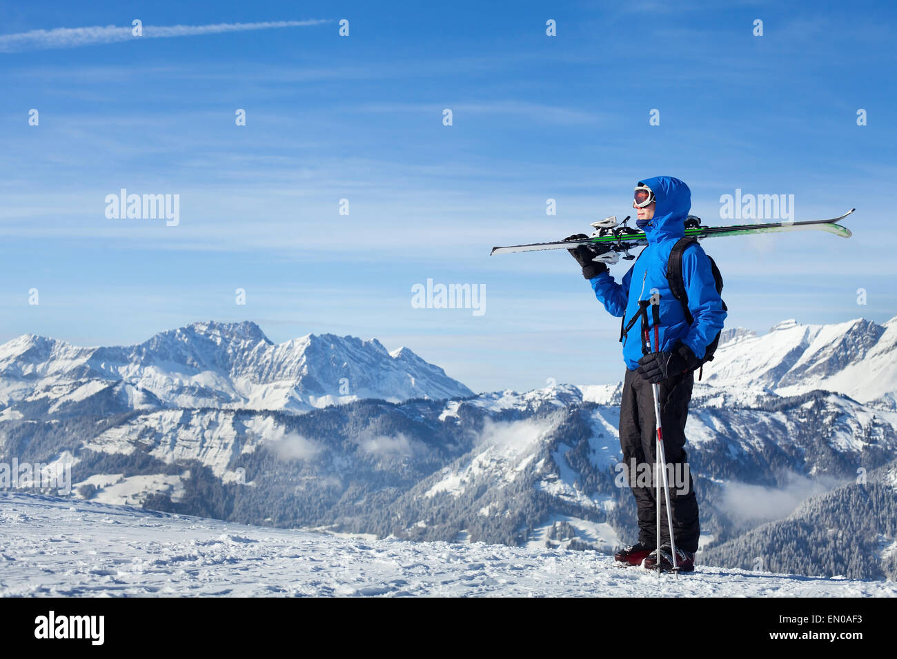 Freestyle-skiing im Hochgebirge Stockfoto