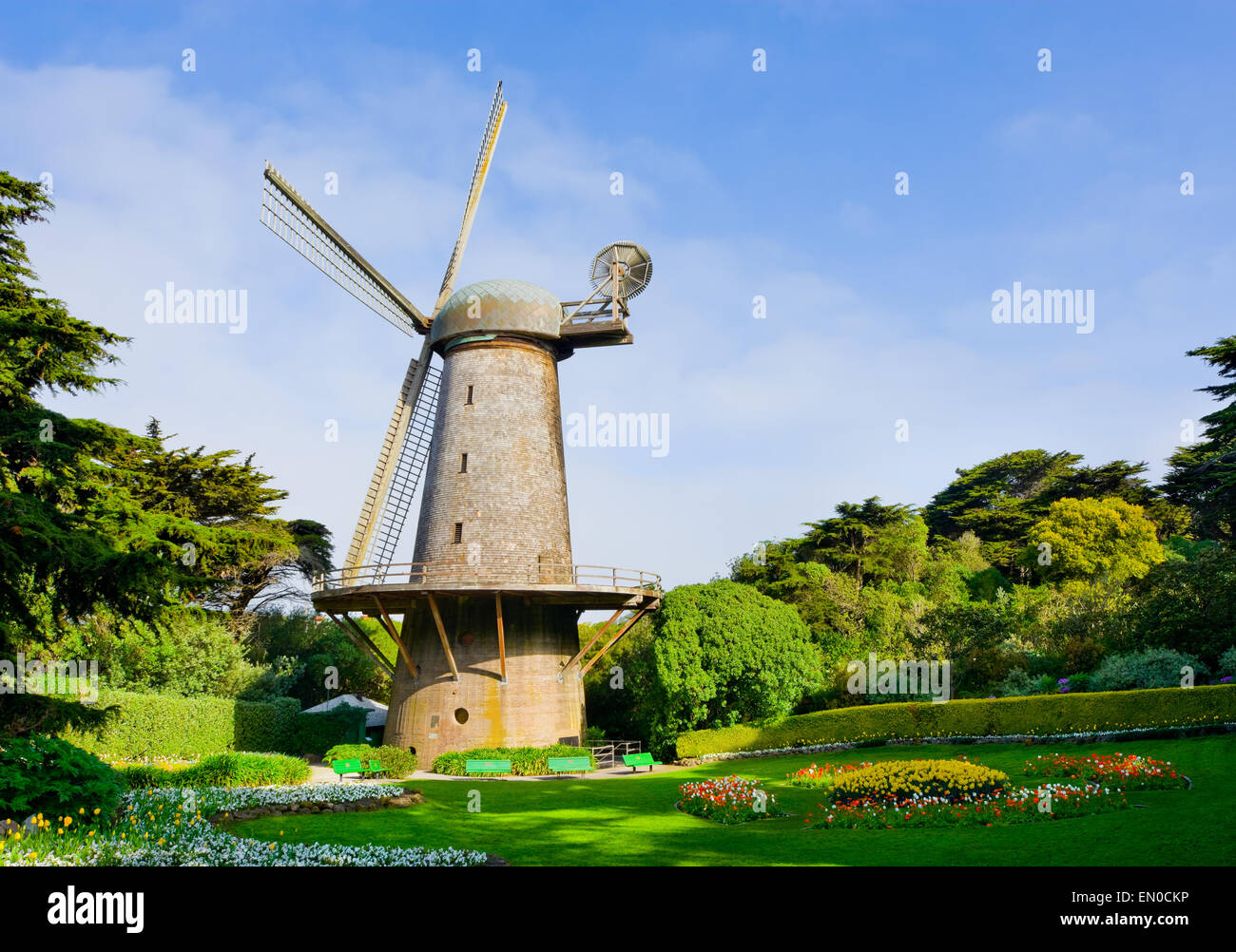 Holländische Windmühle in San Francisco Stockfoto