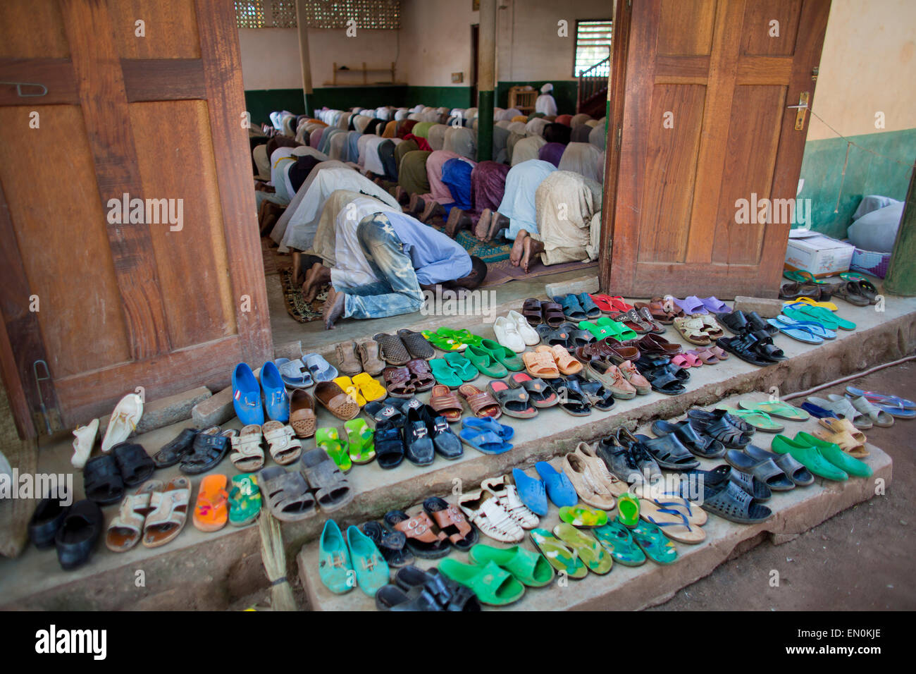 Muslime sind von Gewalt in der Nähe von Bangui in der Zentralafrikanischen Republik vertrieben. Stockfoto