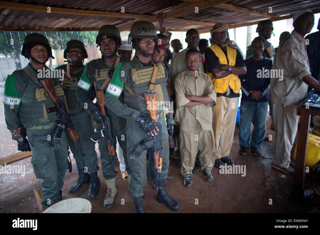 MISCA Soldaten Schutz muslimische Enklave PCAR Stockfoto