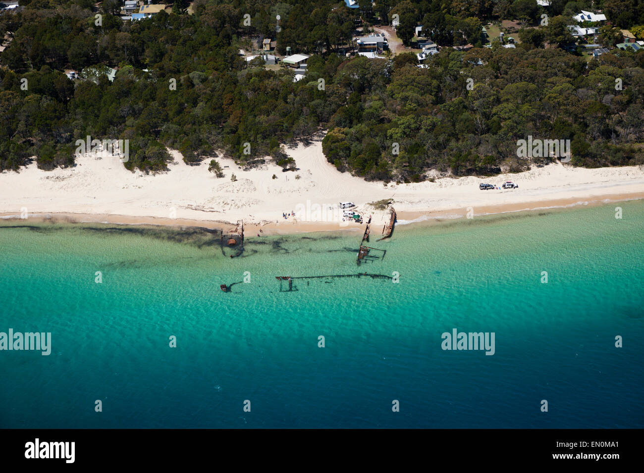 Wrack bei Bulwer, Moreton Island, Brisbane, Australia Stockfoto