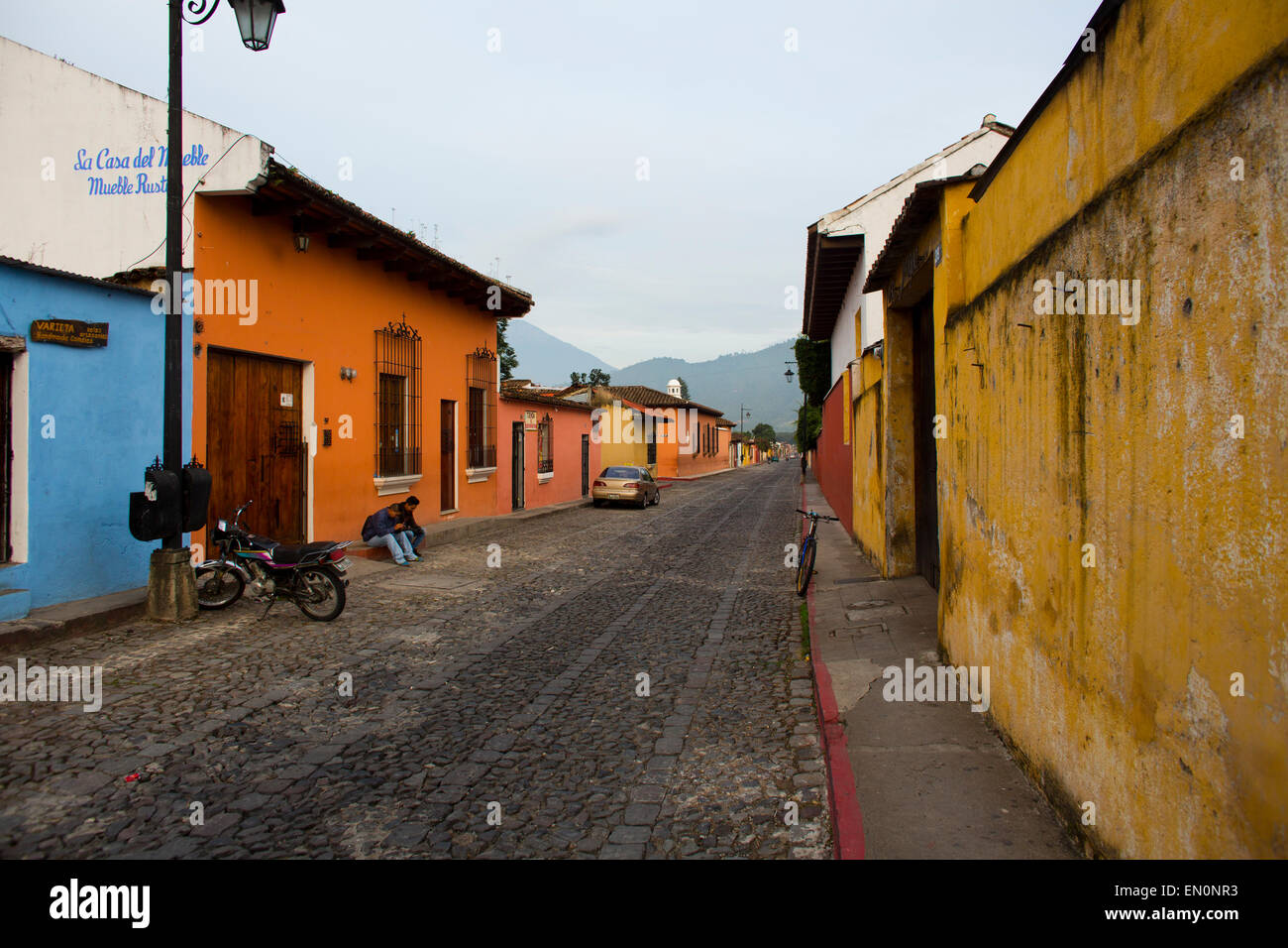 Haustür in Antigua, Guatemala Stockfoto