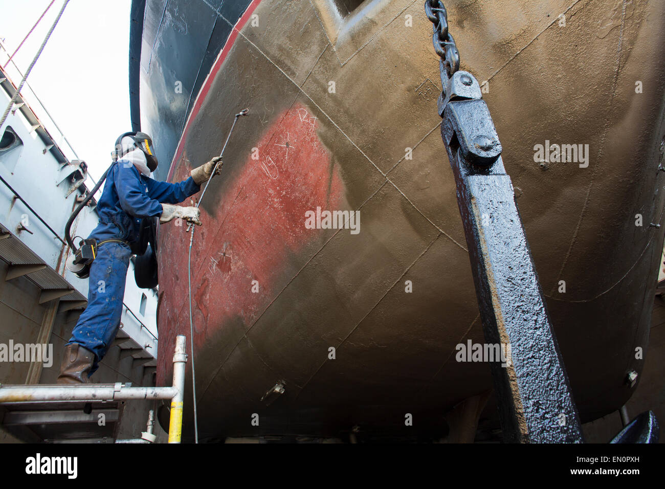 Schiff-Malerei im Dock, Holland Stockfoto