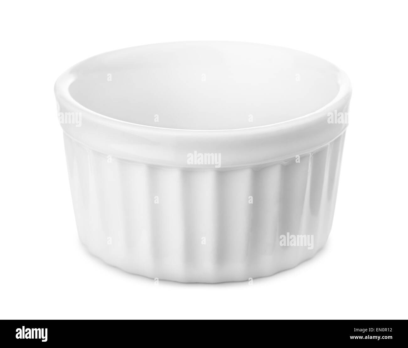 Kleine glasierte Keramik Töpfchen isoliert auf weiss Stockfoto