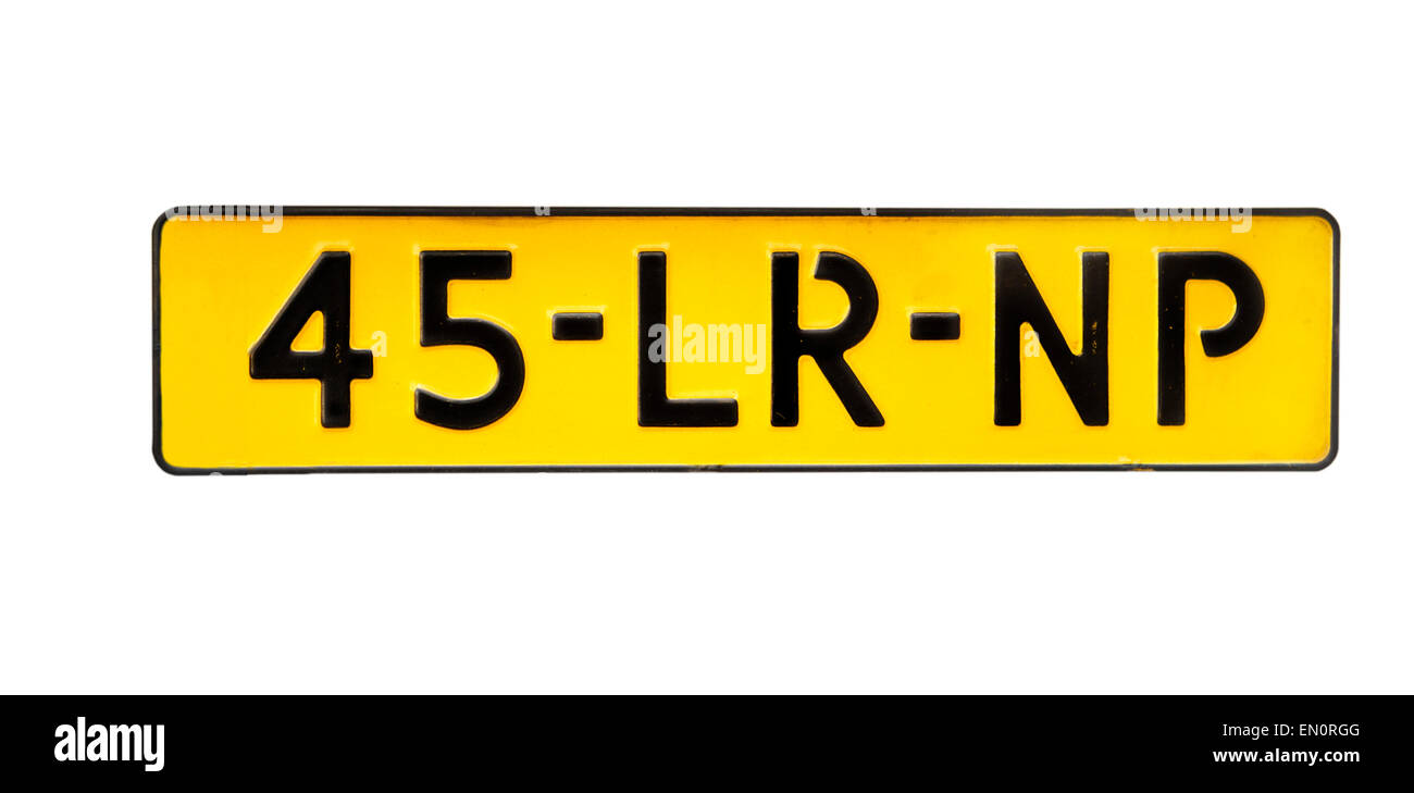 niederländische Lisence Platte Stockfoto