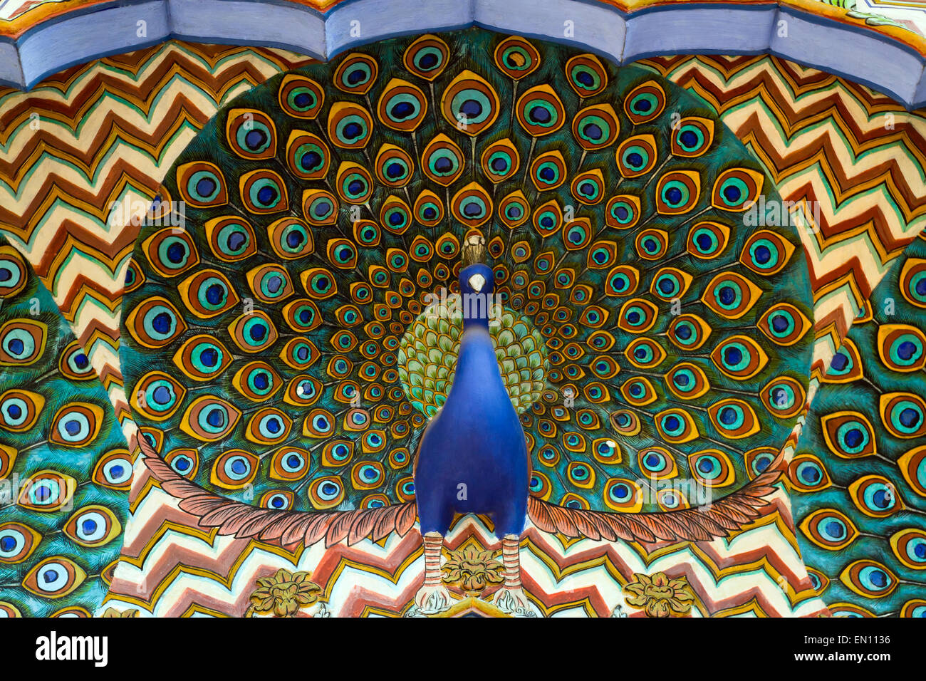 Kunstwerk im Stadtschloss. Jaipur, Rajasthan, Indien Stockfoto