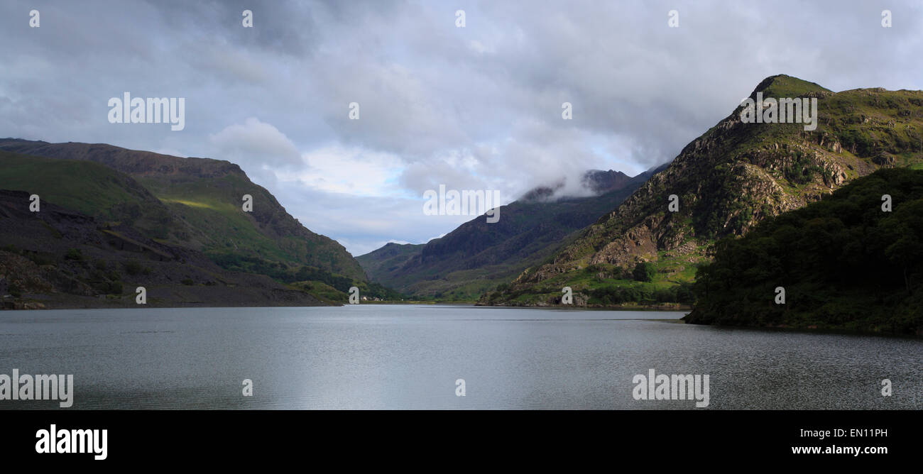 Llyn Peris, Llanberis, Snowdonia, Wales, Europa Stockfoto