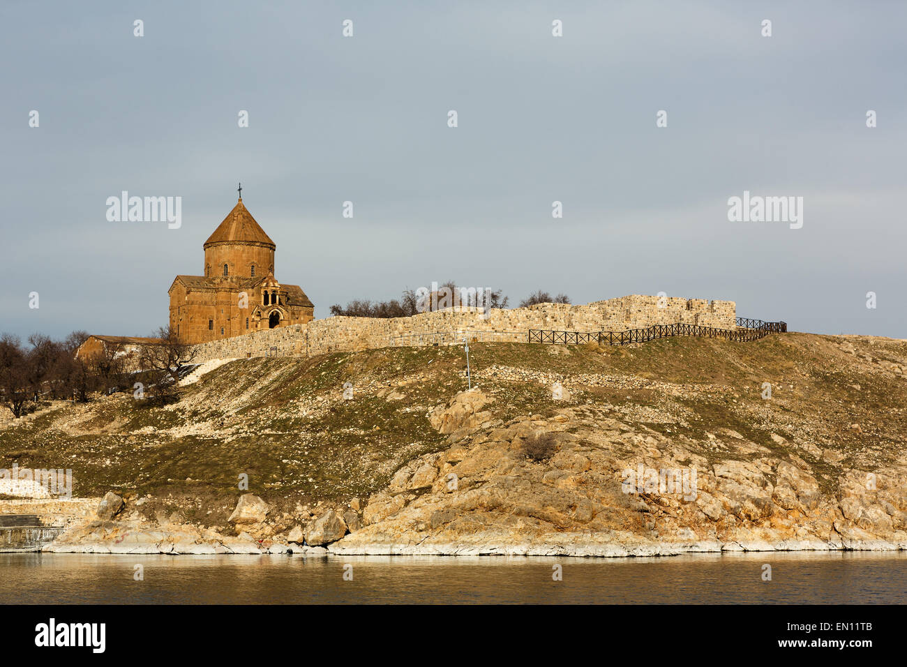Akdamar Insel und die armenische Kirche am Van-See in Anatolien Türkei Stockfoto