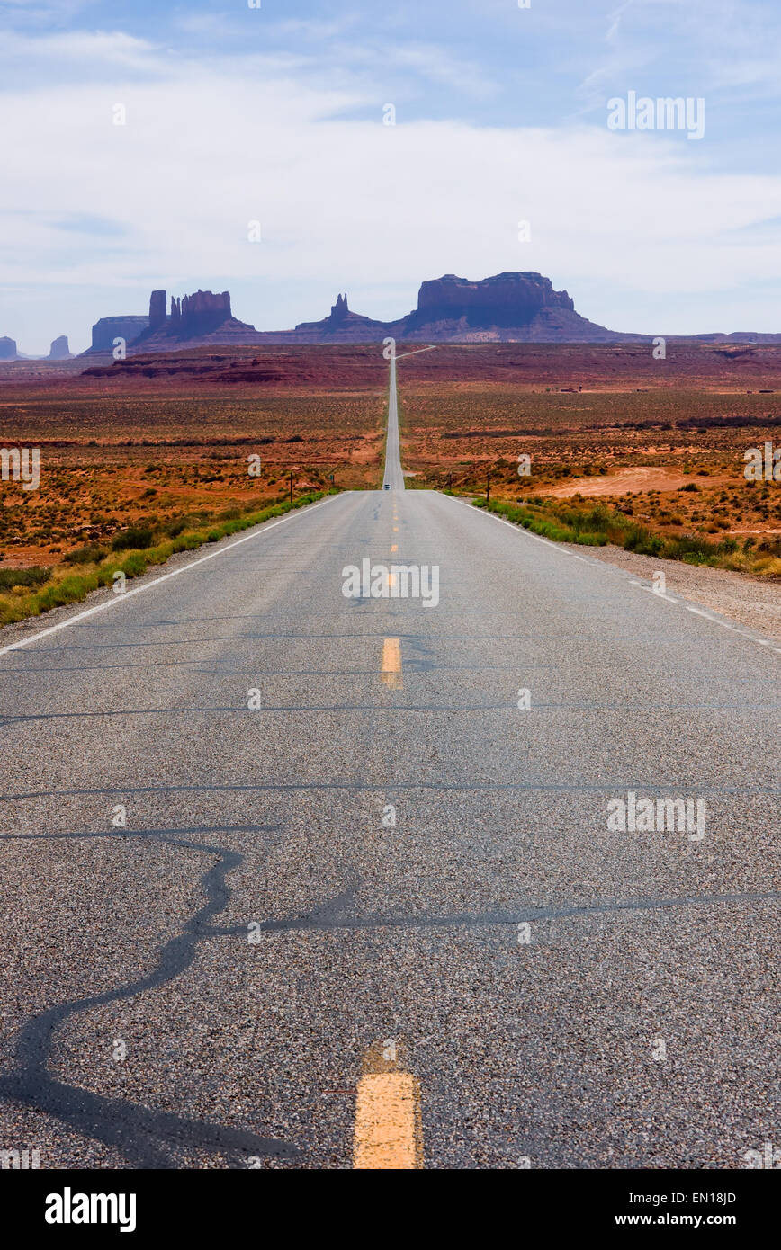 Highway 163 im Monument Valley Stockfoto