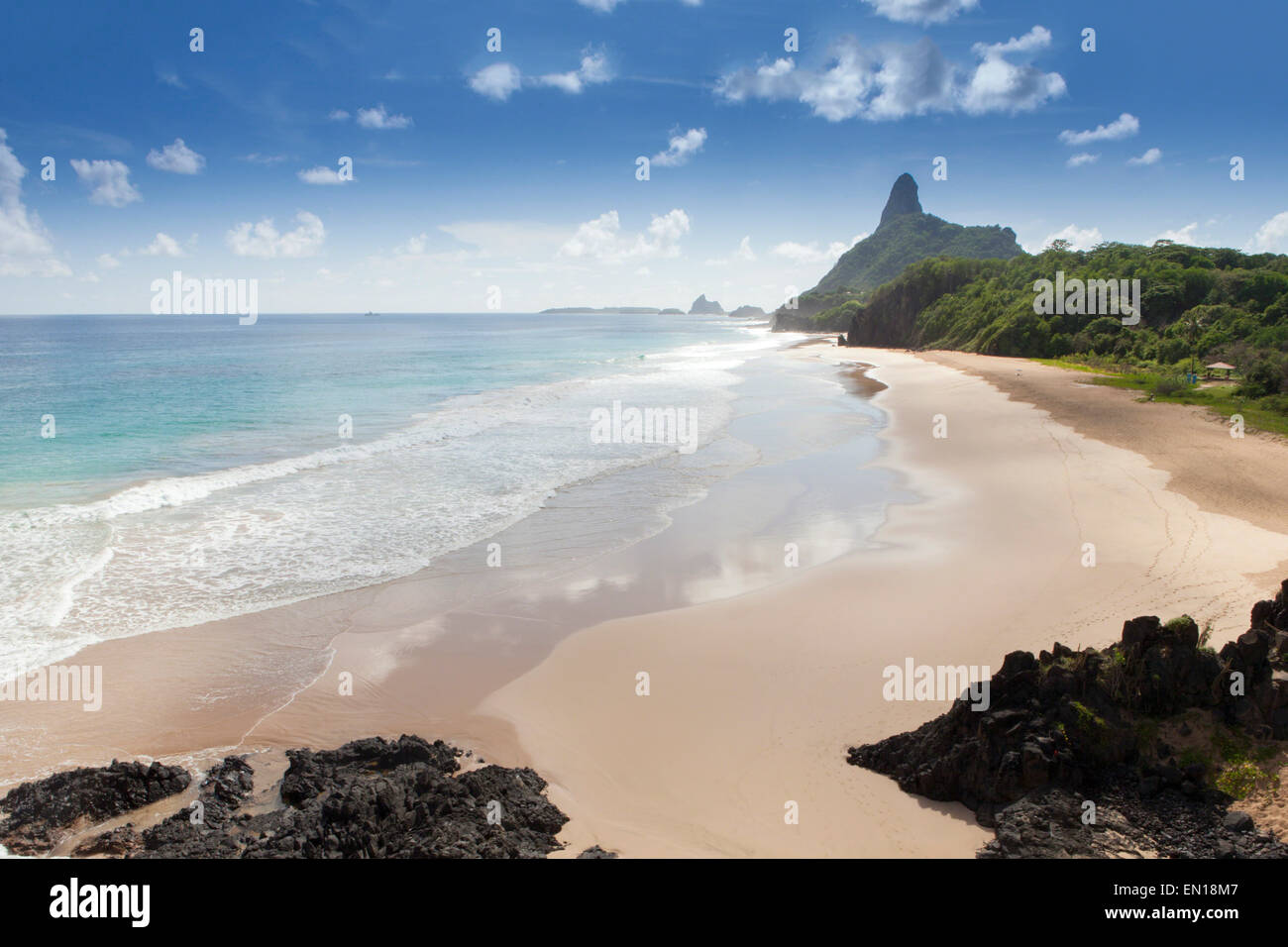 Brasilien, Pernambuco, Fernando De Noronha Island Nationalpark, Cacimba tun Padre Beach, ein UNESCO-Weltkulturerbe Stockfoto