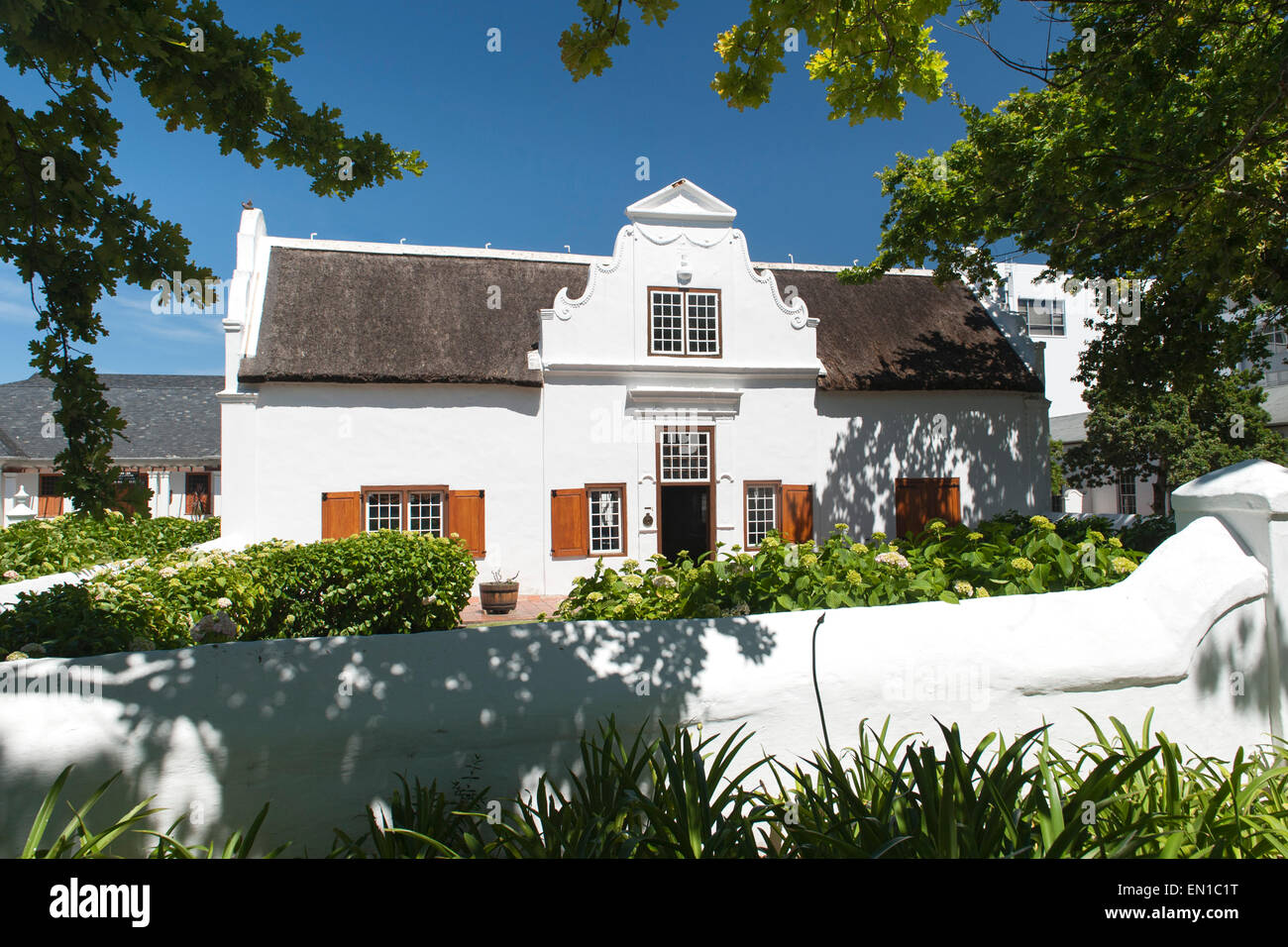 Bürgerhaus in Blom Street in Stellenbosch, Western Cape. Stockfoto