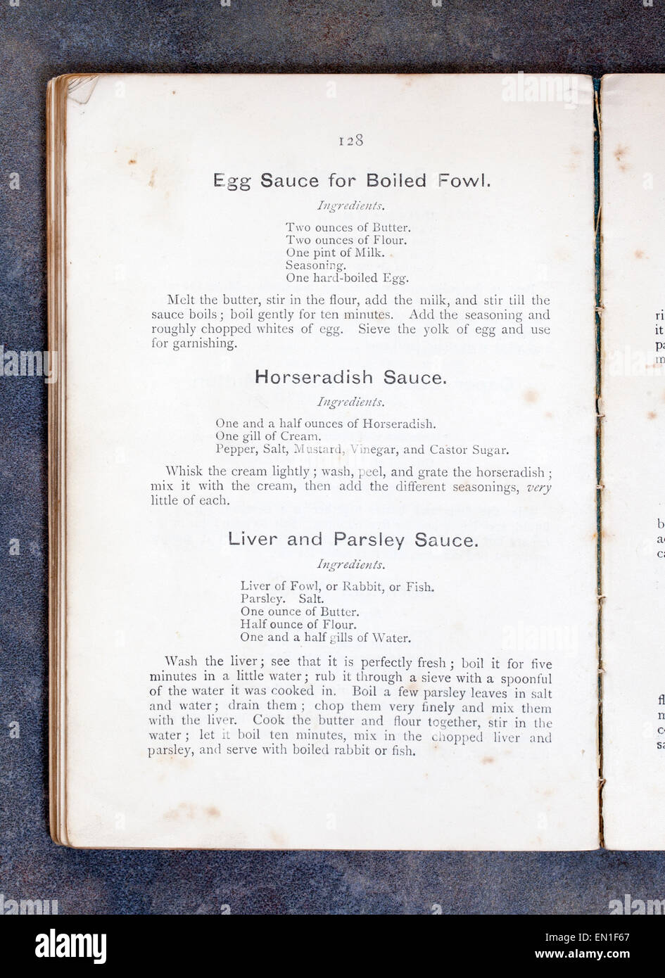 Einfache Rezepte Kochbuch von Frau Charles Clarke für die National Training School for Cookery Stockfoto