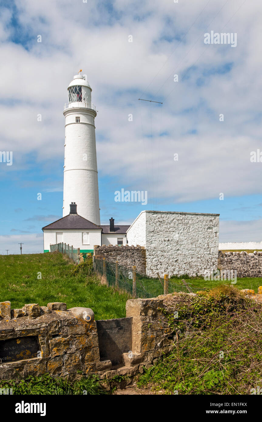 Nash Point Lighthouse an der Glamorgan Heritage Coast-Süd-Wales Stockfoto