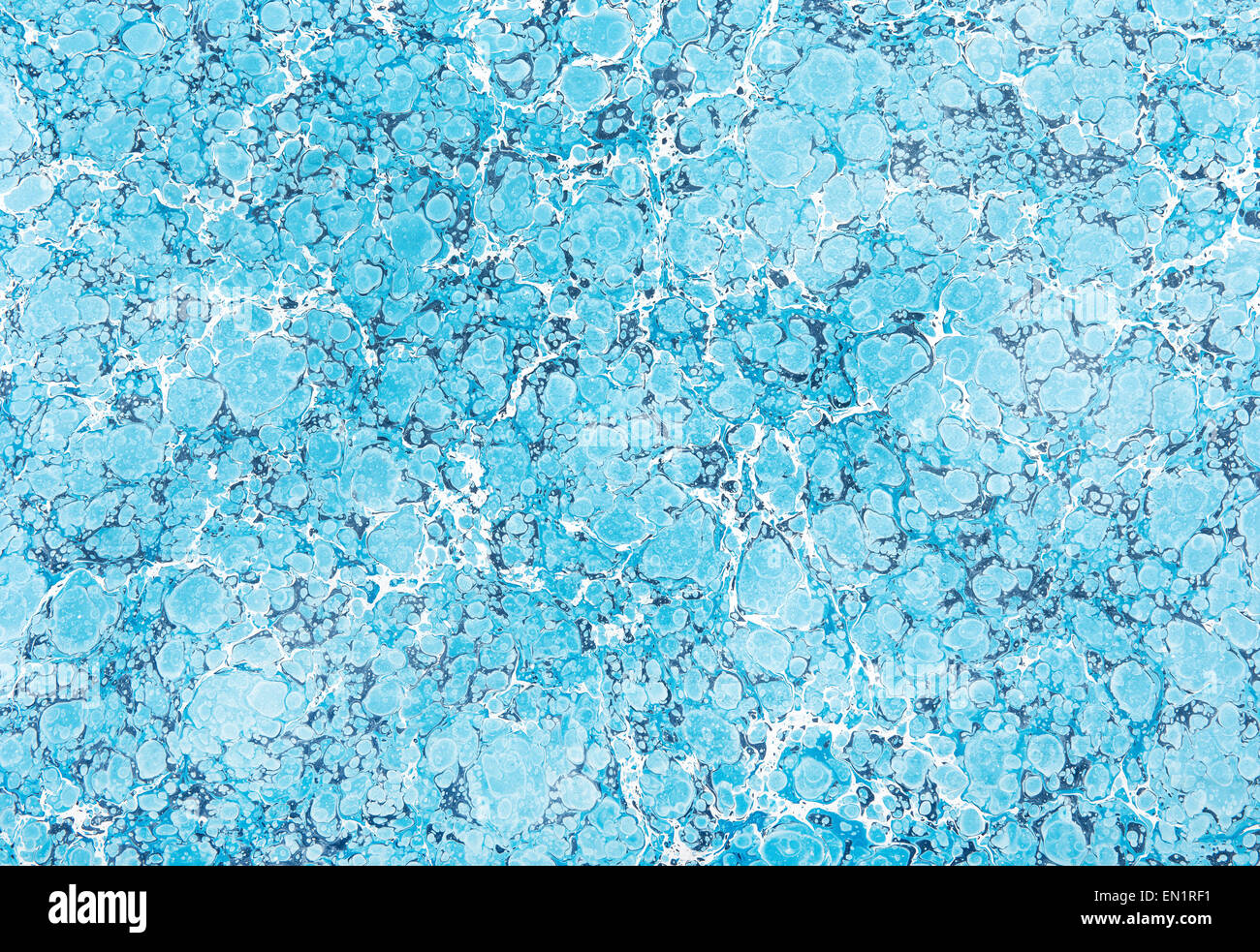 Aus Marmor Papier Muster abstrakt Design in den Farben blau und Türkis Stockfoto