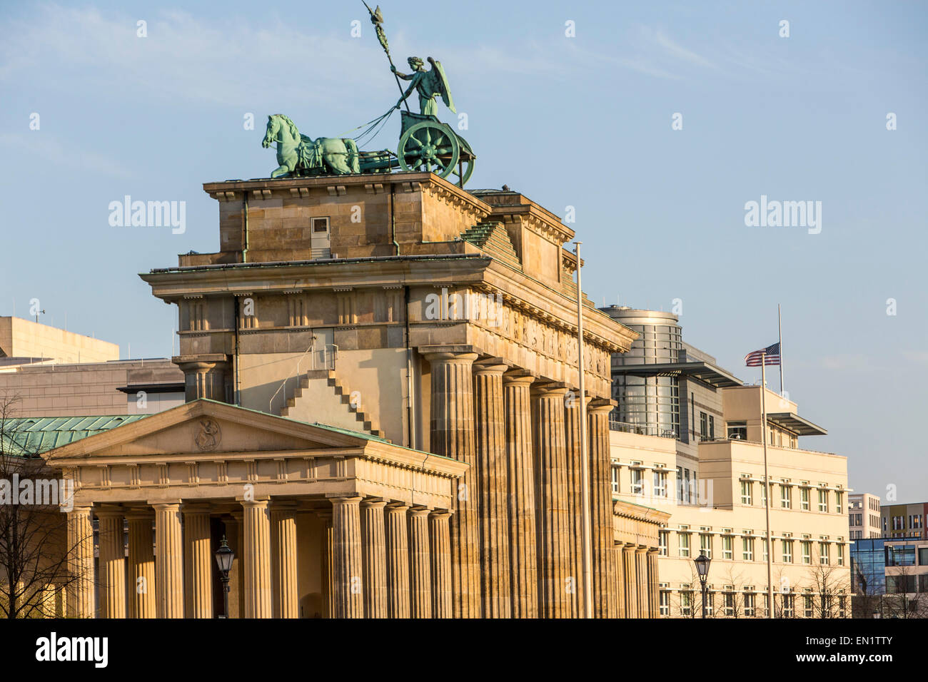 Brandenburger Tor, Brandenburger Tor, US-Botschaft, Berlin, Deutschland Stockfoto