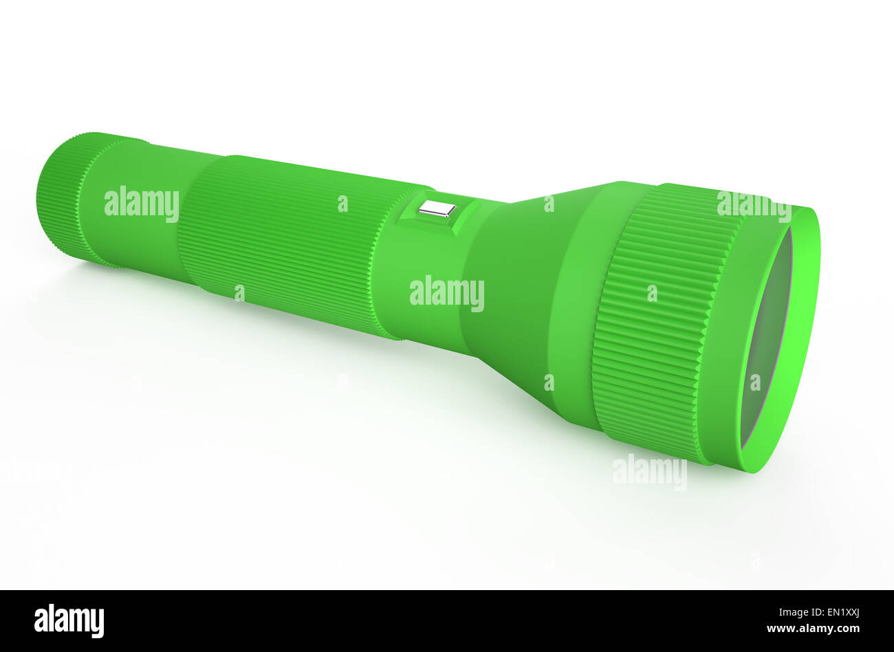 grüne Taschenlampe isoliert auf weißem Hintergrund Stockfotografie - Alamy