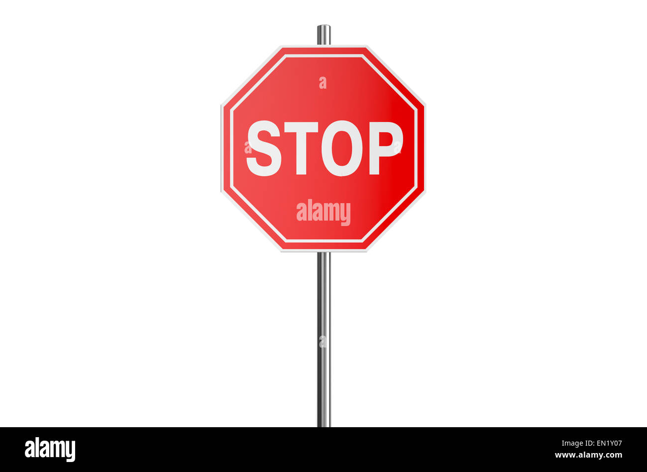 Straßenschild stoppen isolierten auf weißen Hintergrund Stockfoto