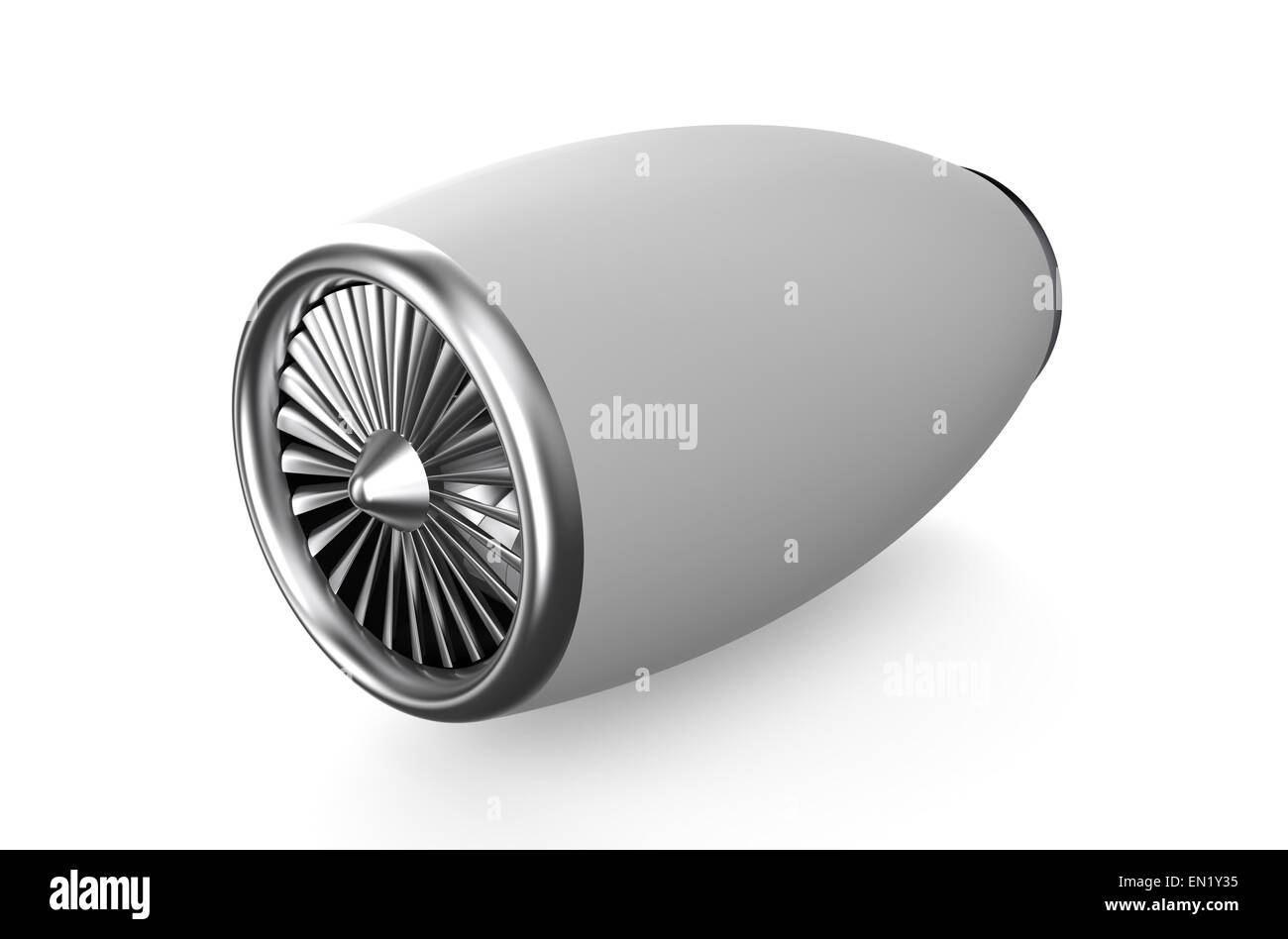 weißen Jet-Engine, die isoliert auf weißem Hintergrund Stockfoto
