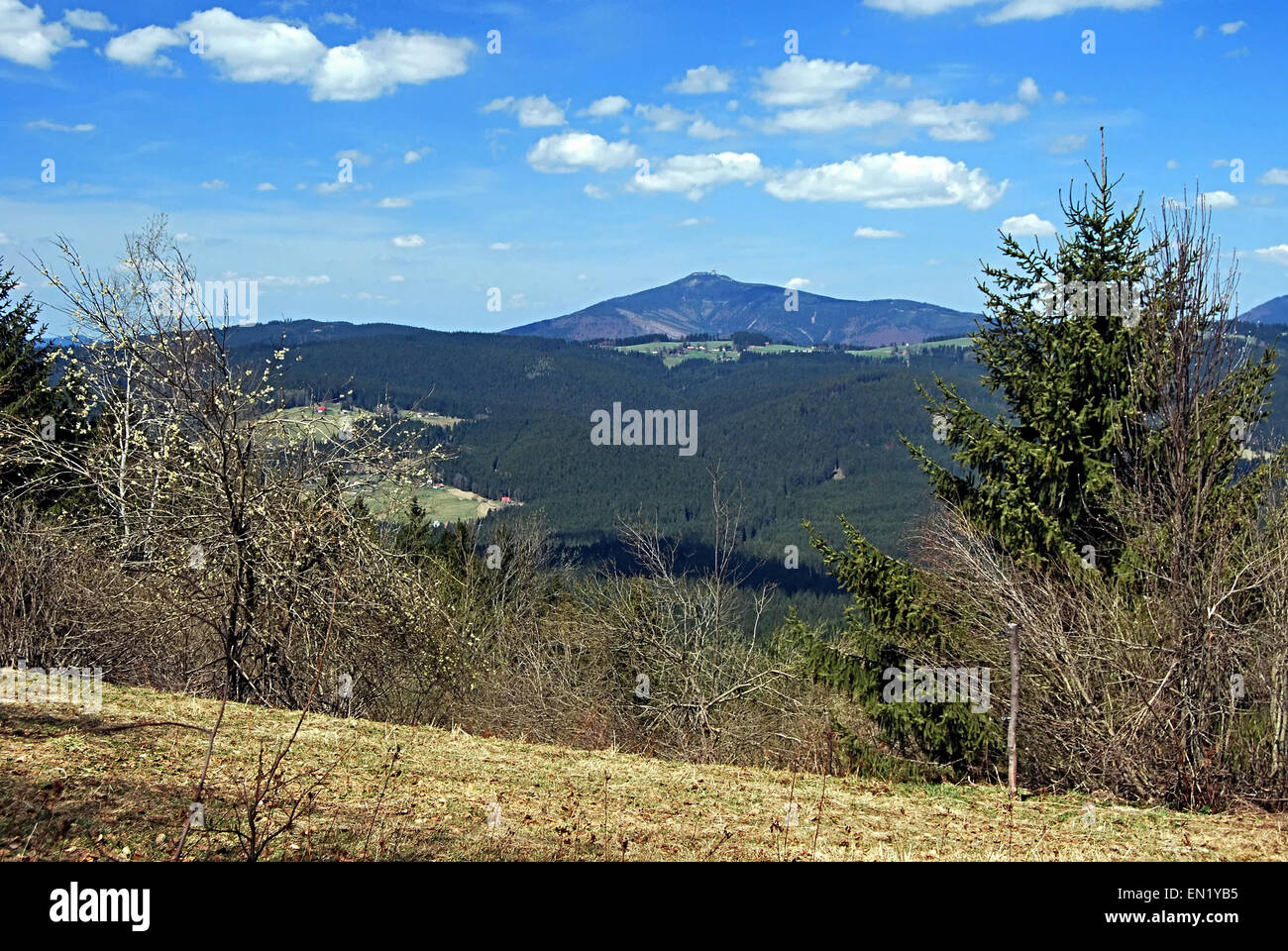 Moravskoslezske Beskydy Bergpanorama Stockfoto