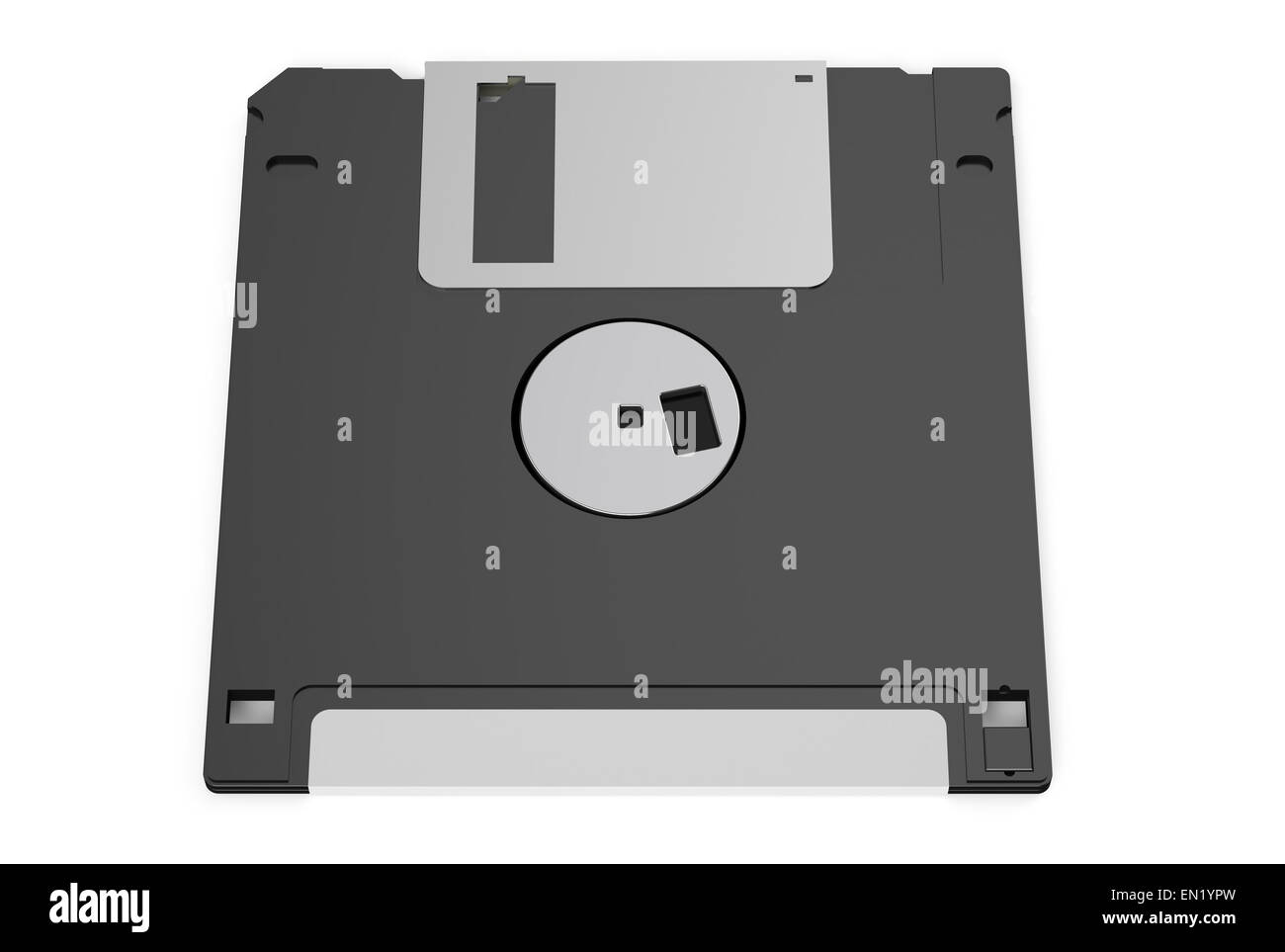 schwarze Diskette isoliert auf weißem Hintergrund Stockfoto