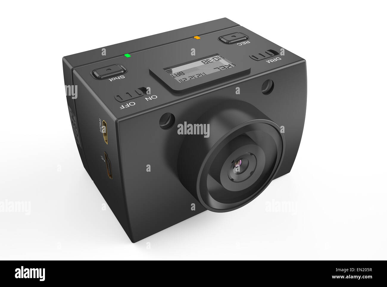 Dashboard Kamera-DVR isoliert auf weißem Hintergrund Stockfoto