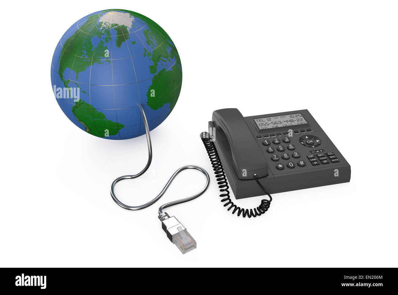 Gesamtkonzept Kommunikation und Internet isoliert auf weißem Hintergrund Stockfoto