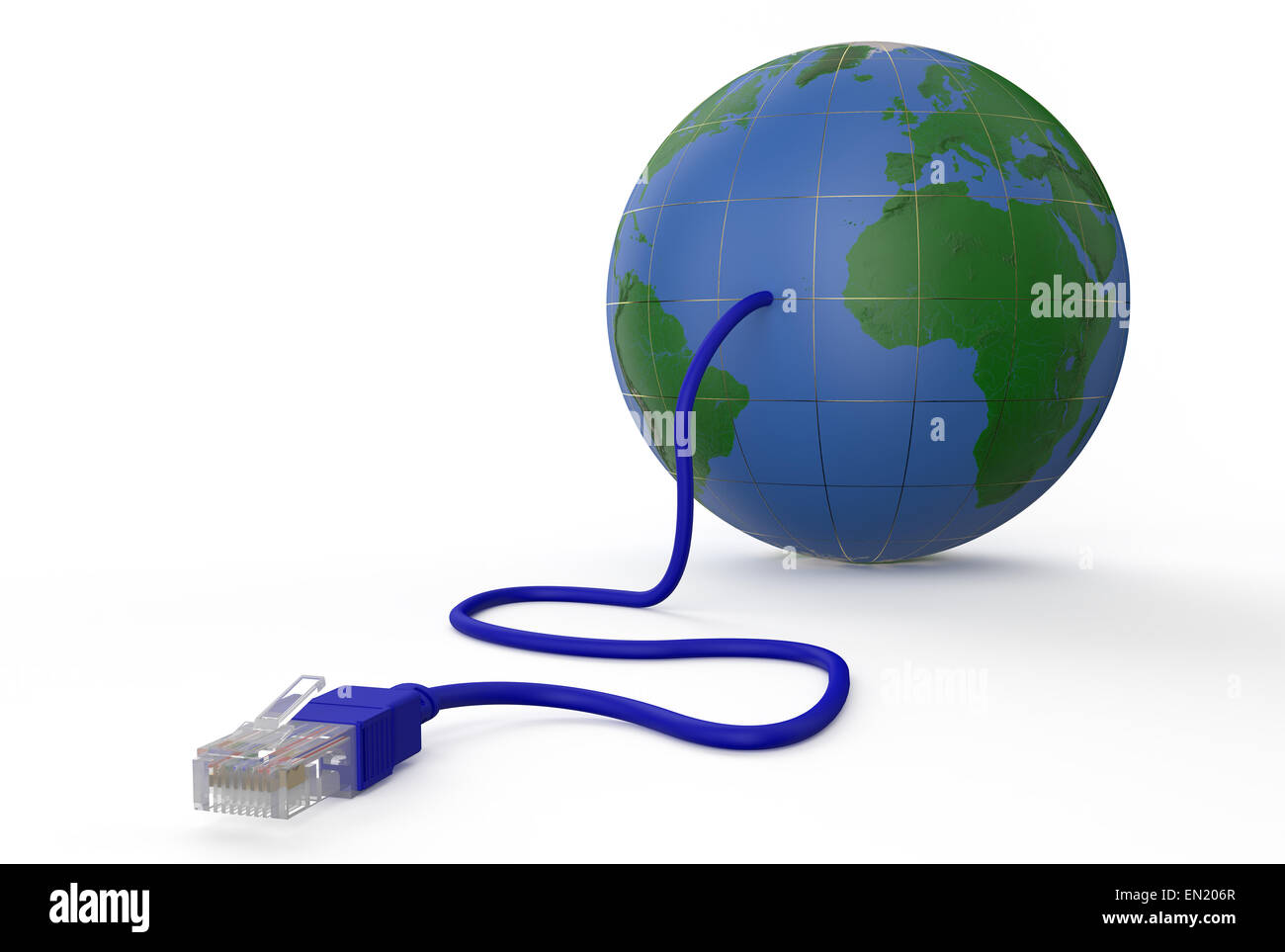 globales Netzwerk Verbindung Konzept isoliert auf weißem Hintergrund Stockfoto