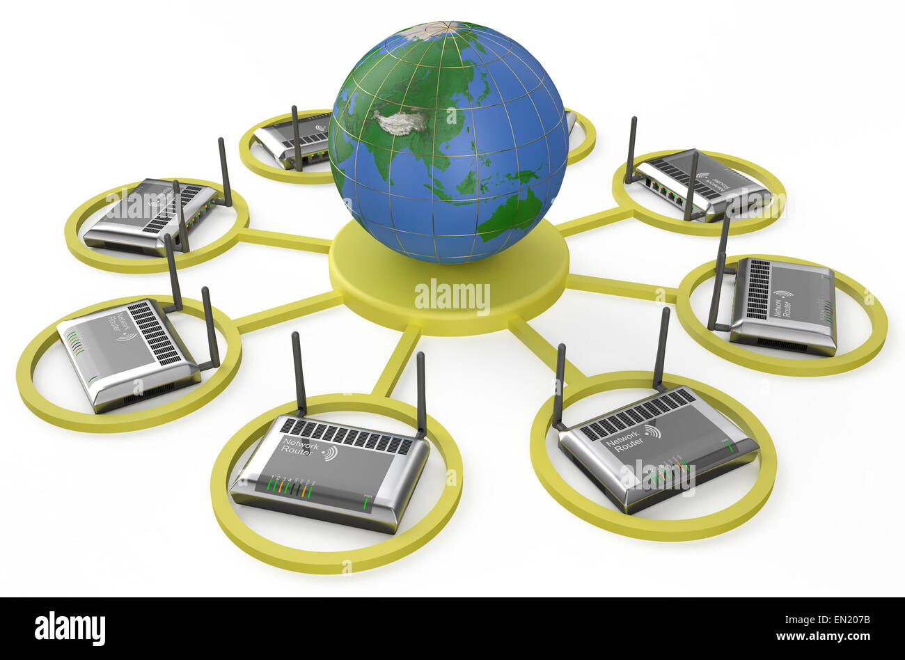 Kommunikation und Internet Konzept isoliert auf weißem Hintergrund Stockfoto