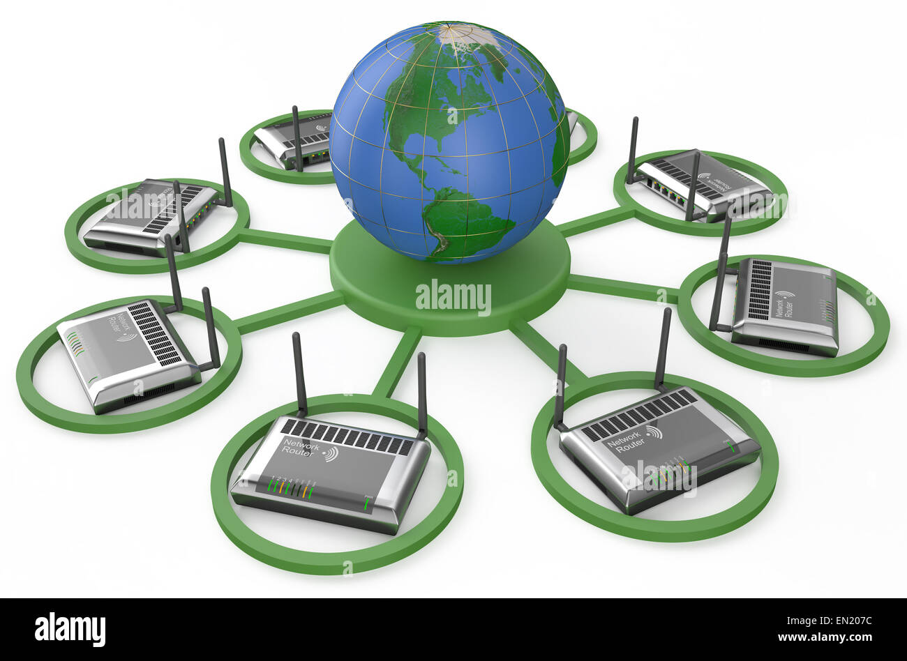 Kommunikation und Internet Konzept isoliert auf weißem Hintergrund Stockfoto