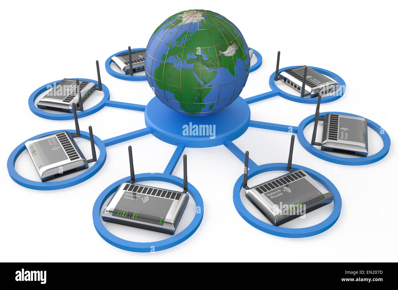 Kommunikation und Internet Konzept isoliert auf weißem Hintergrund Stockfoto