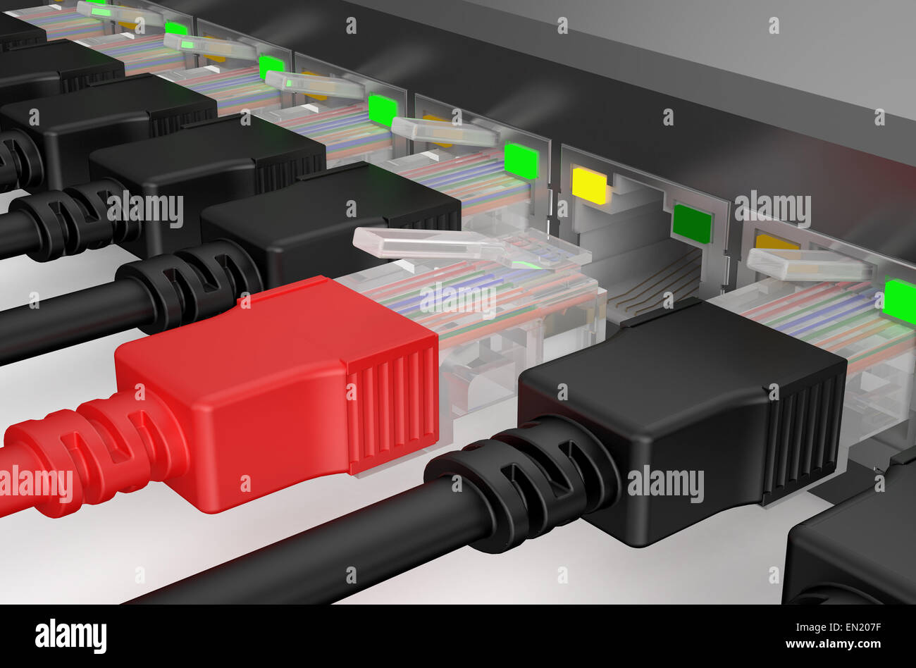 Netzwerk-Kabel, Internet-Konzept isoliert auf weißem Hintergrund Stockfoto