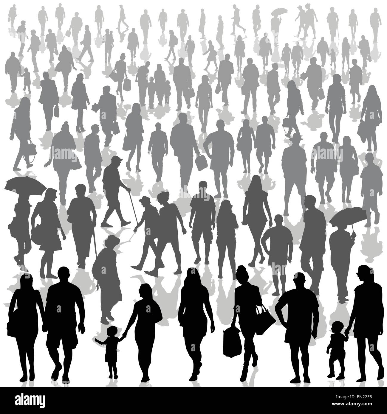 Menschenmenge auf Hintergrund isoliert. Vektor-illustration Stock Vektor