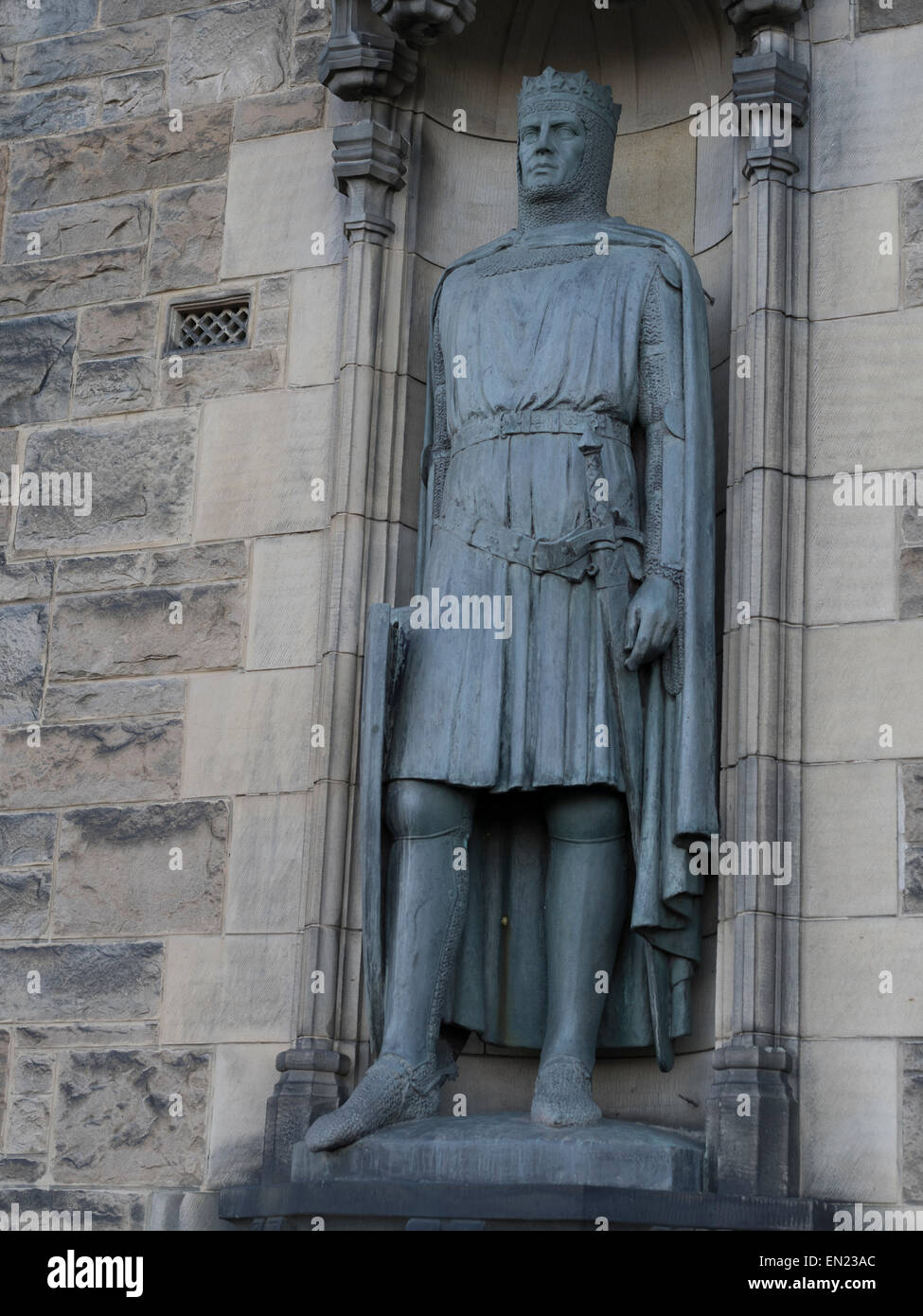 Denkmal für Bruce 1, Robert the Bruce, Edinburgh Castle, Schottland. Stockfoto