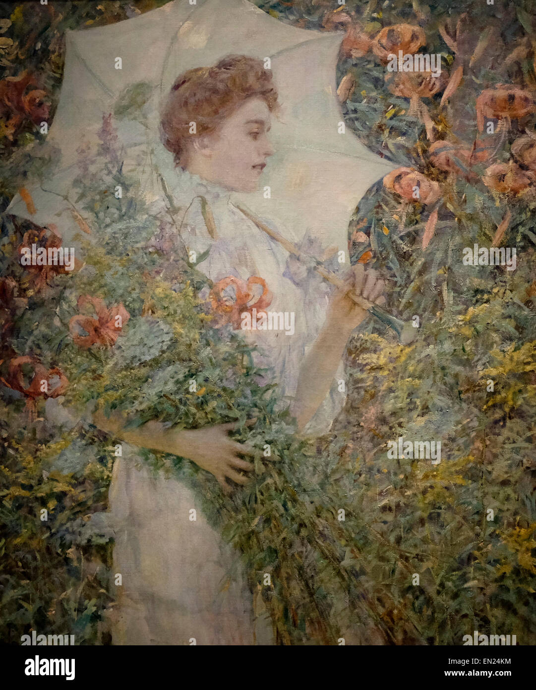 Die weißen Sonnenschirm, Robert Reid, ca. 1907 Stockfoto