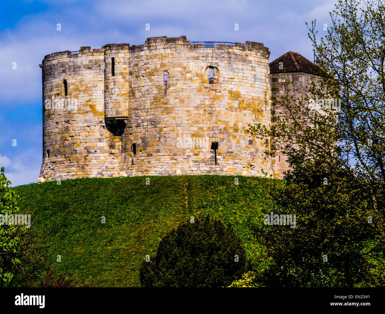 Ruinen von Clifford es Tower, York, England Stockfoto