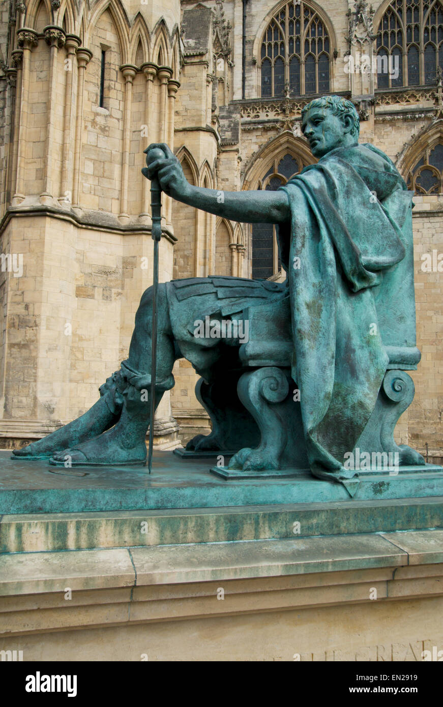 Der Kaiser Constantine, vor Yorkminster, York, England Stockfoto