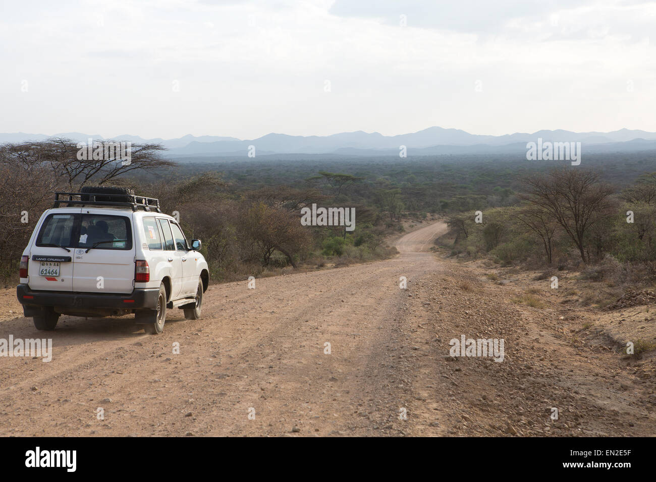 Straße gebaut von Chinesen in Afrika Stockfoto