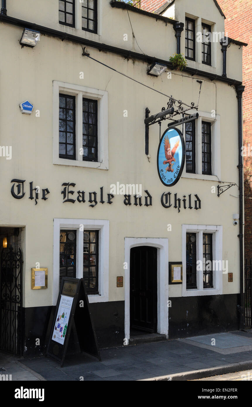 Der Adler und Kind Pub, Oxford, hat viele literarische Verbindungen. C. S. Lewis und J. R. R. Tolkien besucht hier. Stockfoto