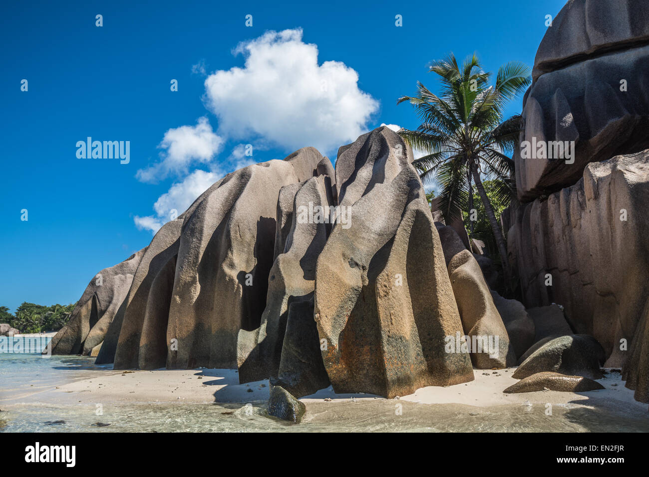 Tropische Insel Strand, Source d ' Argent, La Digue, Seychellen Stockfoto Tropische Insel Strand, Source d ' Argent, La Digue, Seychellen Stockfoto