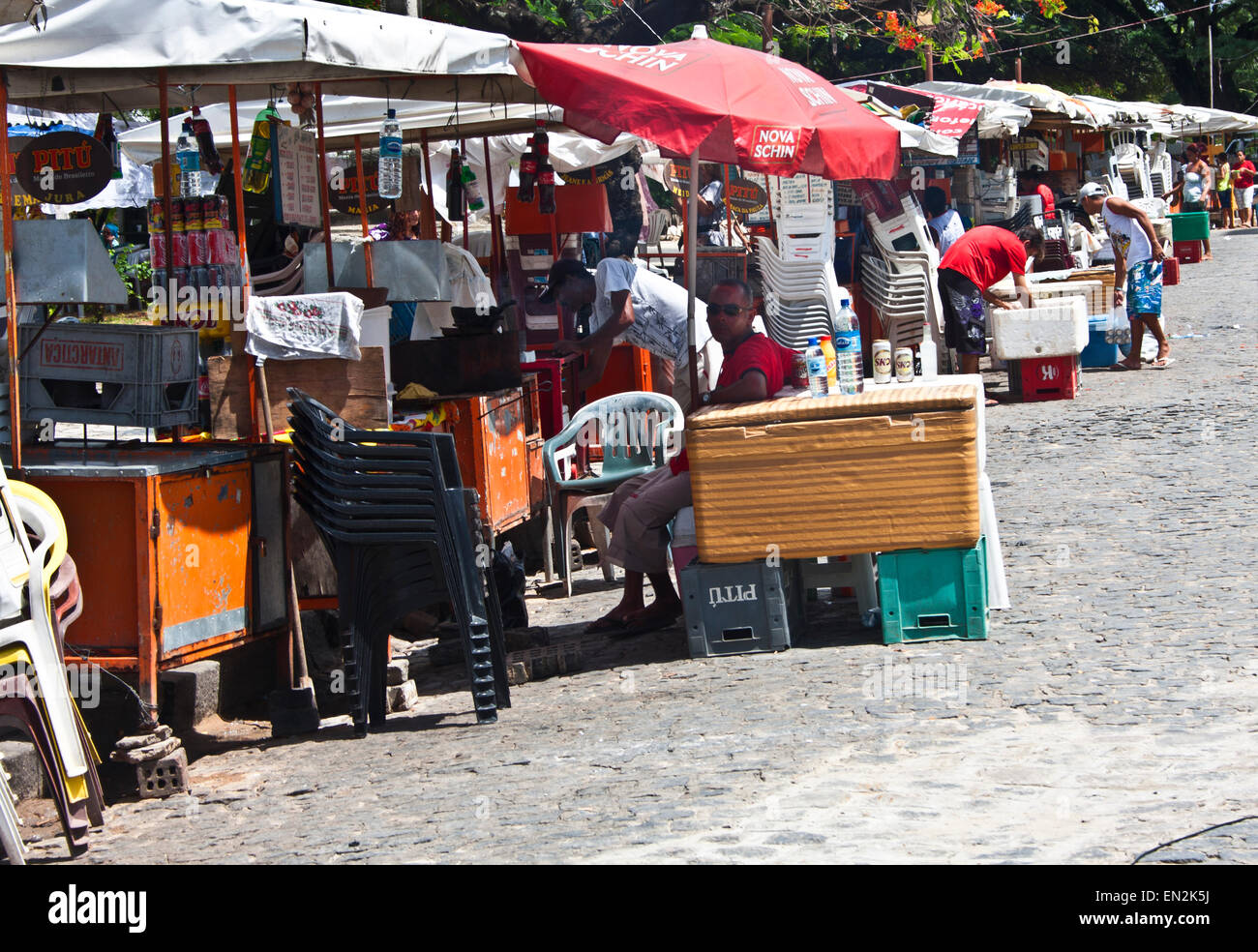 Olinda, Recife, Pernambuco, Brasilien, Straßenmarkt Stockfoto